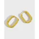 050 Korean Style S925 Sterling Silver Earrings Vintage Oval Ring Circle Ear Clip Gold And Silver Plated Earrings