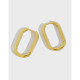 Eb057 Korean Style S925 Sterling Silver Earrings Ins Minimalist Geometric Ellipse Ring Female Ear Clip Earrings Gold Plated Vintage Earrings