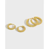 Korean Style S925 Sterling Silver Earrings Ins Simple Geometric Carven Design Starry Sky Female Earrings Ear Ring Personality All-Match Ear Clip