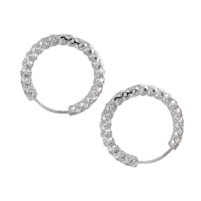 Korean Style S925 Sterling Silver Earrings Ins Simple Geometric Carven Design Starry Sky Female Earrings Ear Ring Personality All-Match Ear Clip
