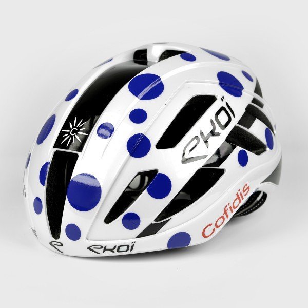 Helmet  EKOI AERO15 Proteam COFIDIS White /Blue Dots