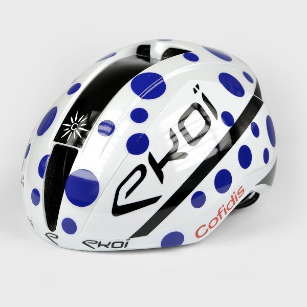 Helmet  EKOI AERO15 Proteam COFIDIS White /Blue Dots