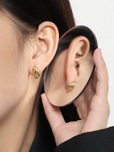 925 Sterling Silver Geometric Vintage Stud Earring