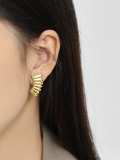 925 Sterling Silver Irregular Vintage Stud Earring