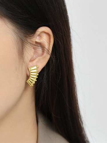 925 Sterling Silver Irregular Vintage Stud Earring