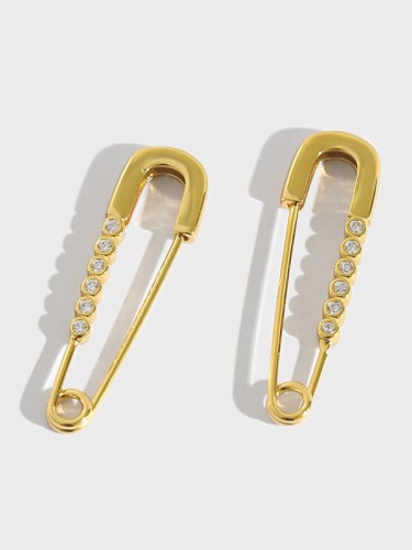 925 Sterling Silver  Cubic Zirconia simple pin earring