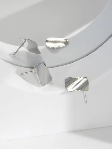 925 Sterling Silver Geometric Vintage Stud Earring