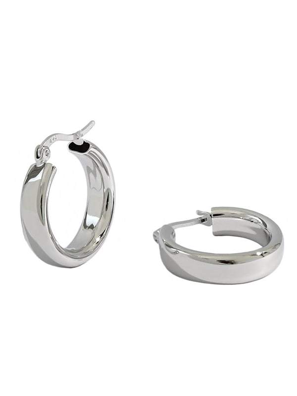 925 Sterling Silver Round Minimalist Hoop Earring
