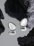 dan 925 Sterling Silver Shell Water Drop Minimalist Stud Earring