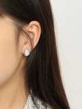 dan 925 Sterling Silver Shell Water Drop Minimalist Stud Earring