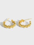925 Sterling Silver Smooth Round Vintage Stud Earring