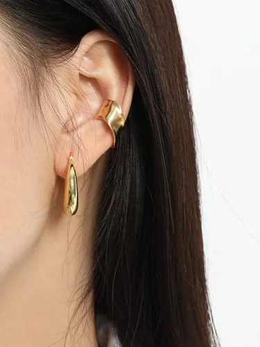 925 Sterling Silver Geometric Minimalist Huggie Earring