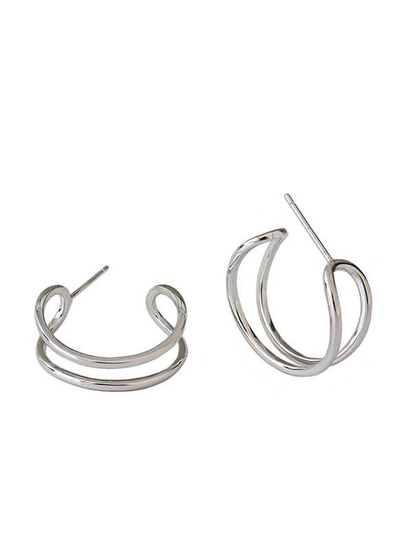 925 Sterling Silver Geometric Minimalist Stud Earring