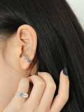 dan 925 Sterling Silver Irregular Vintage Stud Earring