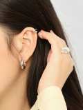 925 Sterling Silver Round Minimalist Hoop Earring