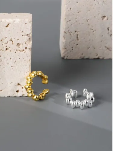 925 Sterling Silver Bead Round Vintage Single Earring