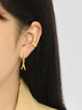 925 Sterling Silver Smooth Cross Minimalist Drop Earring