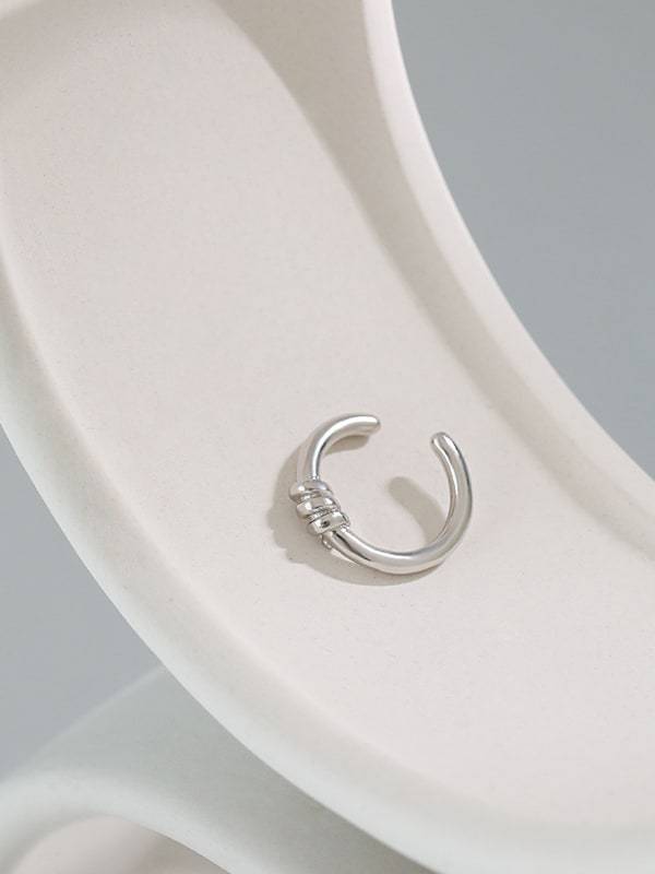 925 Sterling Silver Irregular Vintage Single Earring  [Single]