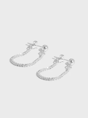 925 Sterling Silver Tassel Vintage Threader Earring