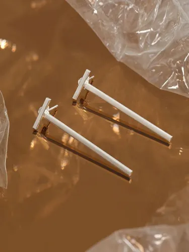 925 Sterling Silver Geometric Minimalist Stud Earring