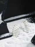 925 Sterling Silver Irregular Vintage Stud Earring