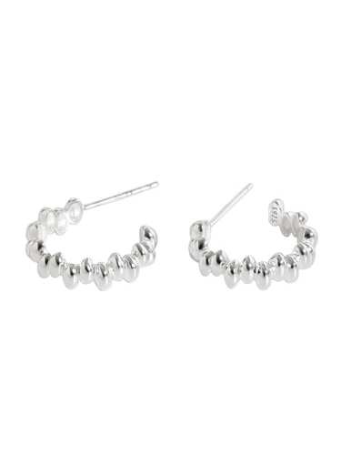 925 Sterling Silver Smooth Round Vintage Stud Earring