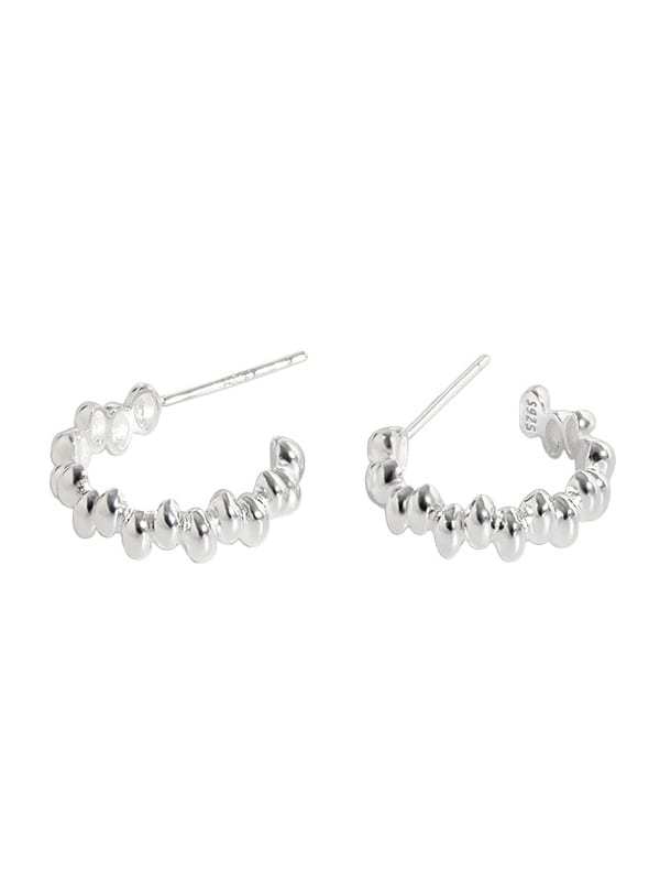 925 Sterling Silver Smooth Round Vintage Stud Earring