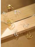 925 Sterling Silver Irregular Vintage Stud Earring