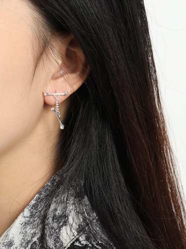 925 Sterling Silver Irregular Minimalist Stud Earring