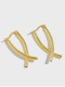 925 Sterling Silver Smooth Cross Minimalist Drop Earring