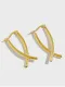 925 Sterling Silver Smooth Cross Minimalist Drop Earring