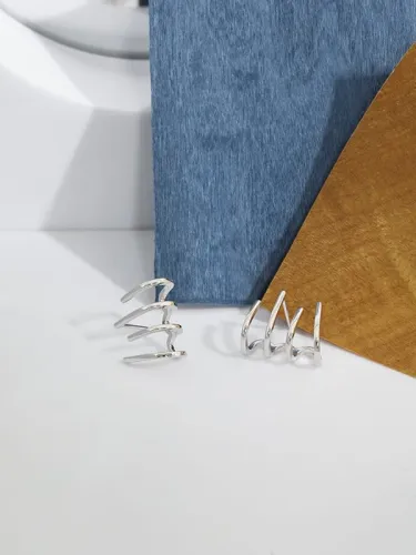925 Sterling Silver Geometric Vintage Clip Earring