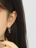 925 Sterling Silver Smooth Cross Minimalist Drop Earring