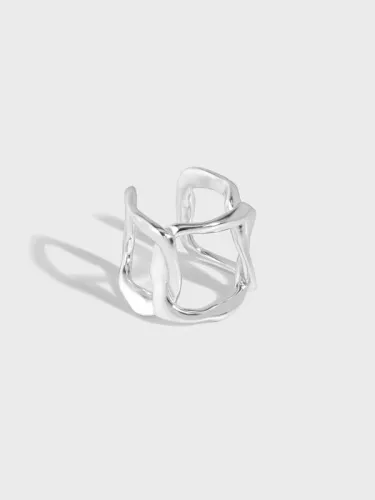 925 Sterling Silver Hollow Geometric Minimalist Single Earring