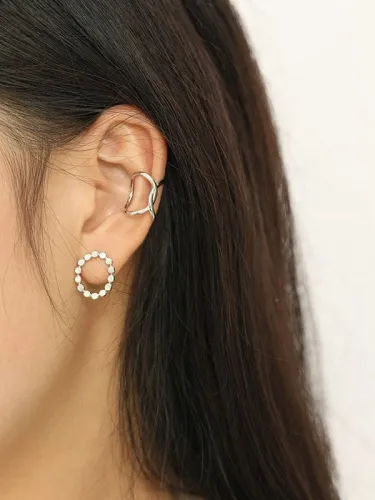 925 Sterling Silver Geometric Minimalist Stud Earring