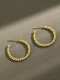 925 Sterling Silver Geometric Vintage Hoop Earring