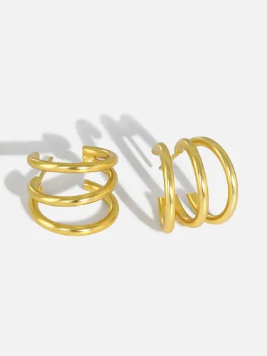 925 Sterling Silver Smooth Geometric Minimalist Stud Earring