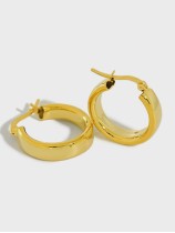 925 Sterling Silver Round Minimalist Hoop Earring