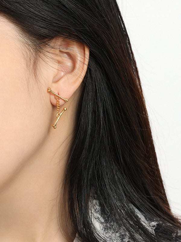 925 Sterling Silver Irregular Minimalist Stud Earring