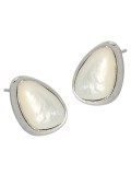 dan 925 Sterling Silver Shell Water Drop Minimalist Stud Earring
