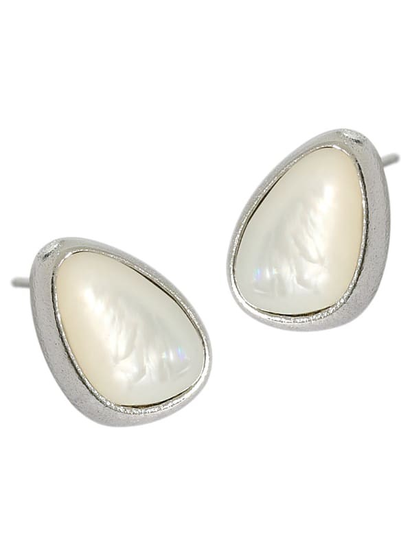 dan 925 Sterling Silver Shell Water Drop Minimalist Stud Earring