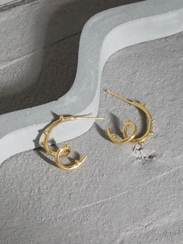 符号925 Sterling Silver Irregular Minimalist Stud Earring