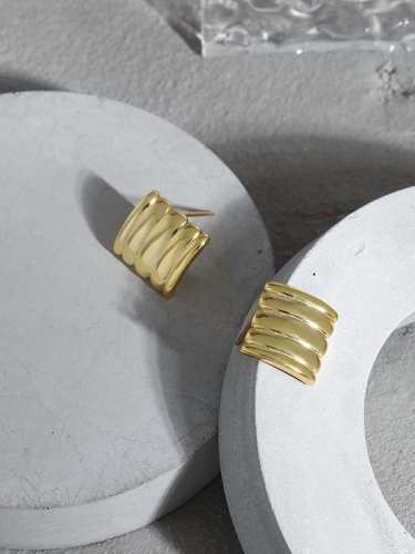 925 Sterling Silver Geometric Vintage Stud Earring