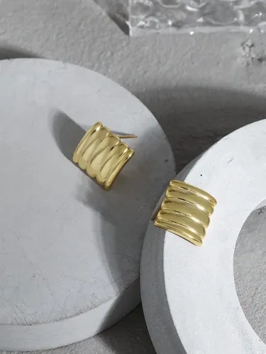 925 Sterling Silver Geometric Vintage Stud Earring