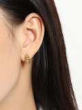 925 Sterling Silver Irregular Vintage Stud Earring
