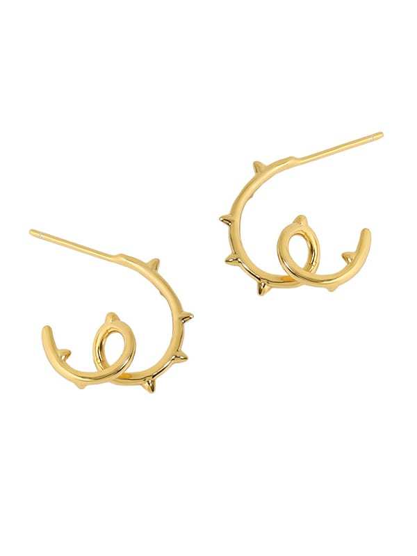 符号925 Sterling Silver Irregular Minimalist Stud Earring