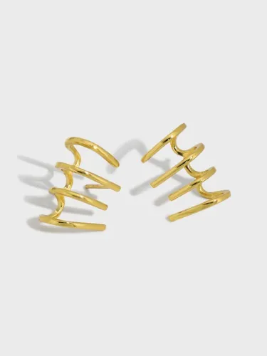 925 Sterling Silver Geometric Vintage Clip Earring