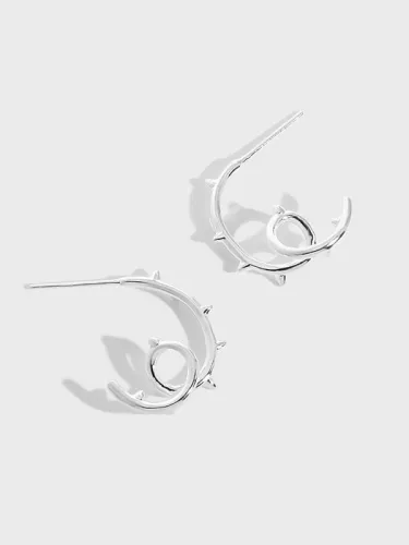符号925 Sterling Silver Irregular Minimalist Stud Earring