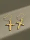 925 Sterling Silver Cross Minimalist Hook Earring