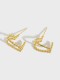 925 Sterling Silver Heart Vintage Stud Earring